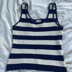 Blue and White Striped Tank